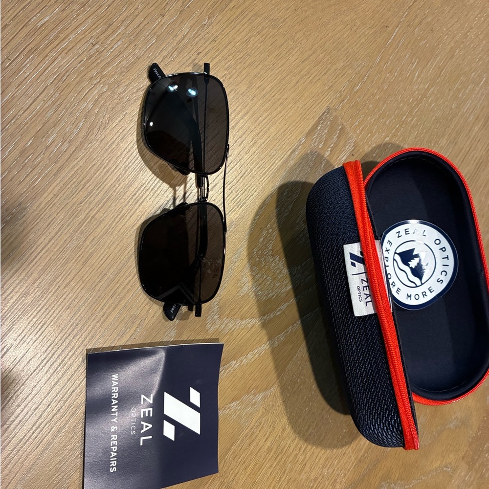Zeal Optics Black Glasses Case with Orange Zipper